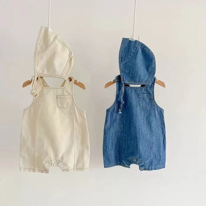Denim Overalls Set