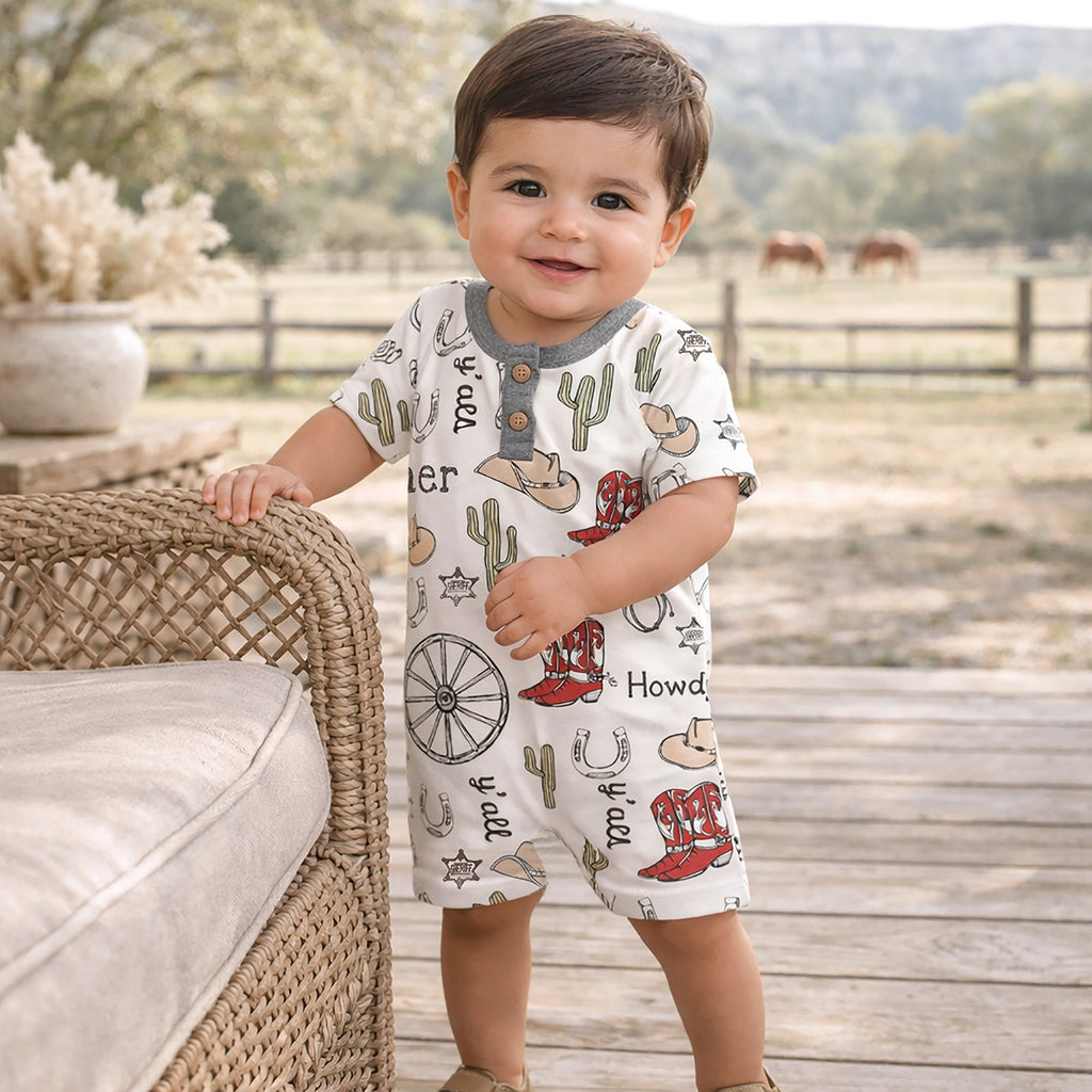 Howdy Partner Henley Romper