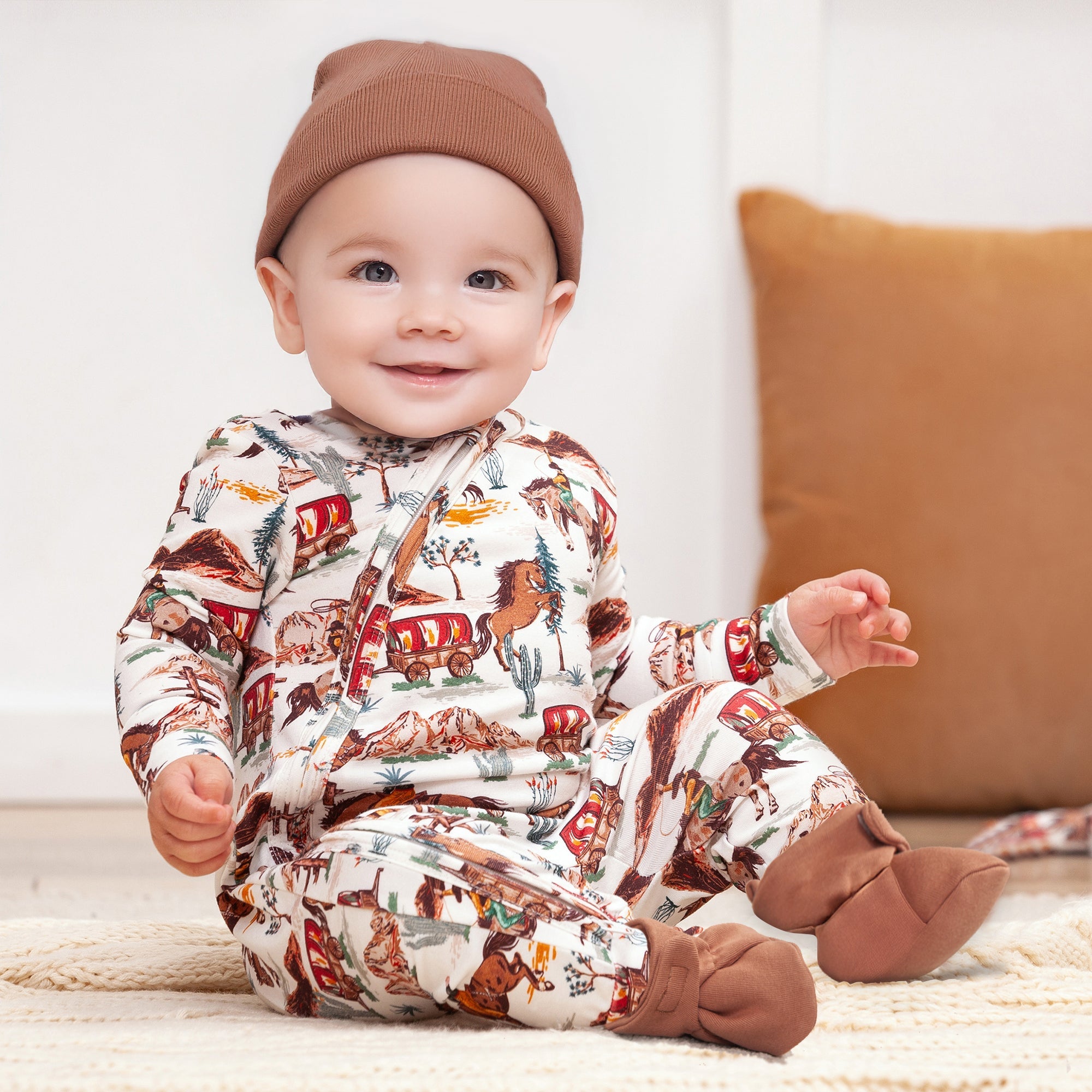 Cowboy Baby Zipper Romper