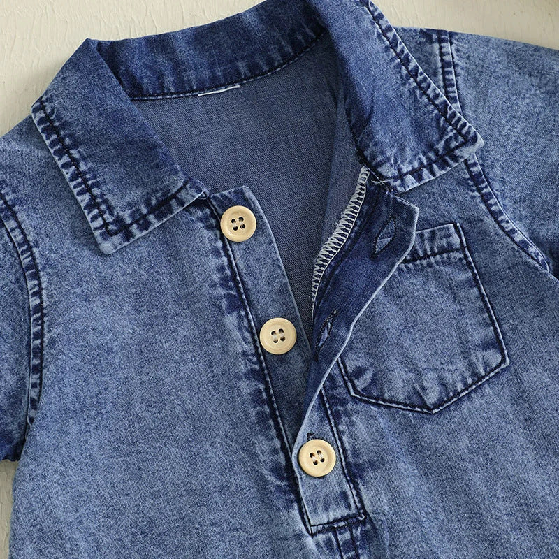 Western Style Short Sleeve Romper