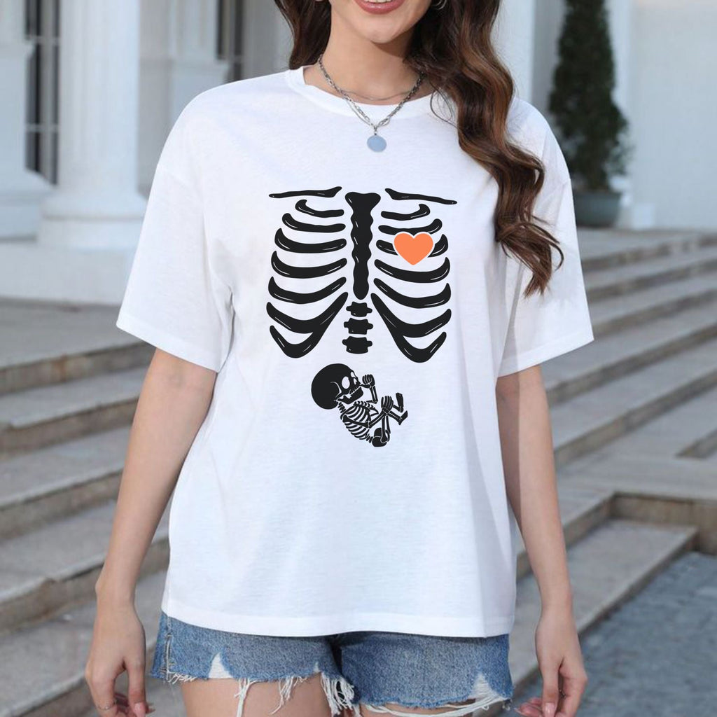 Skeleton Halloween Maternity T-Shirt