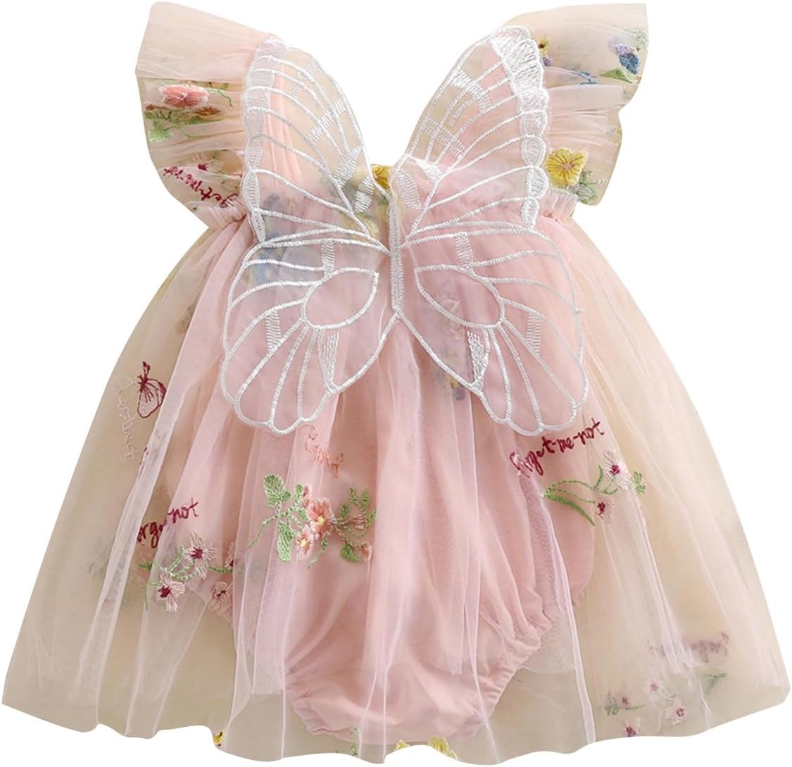 Baby Girl Halloween Costume - Butterfly Wing Mesh Flower