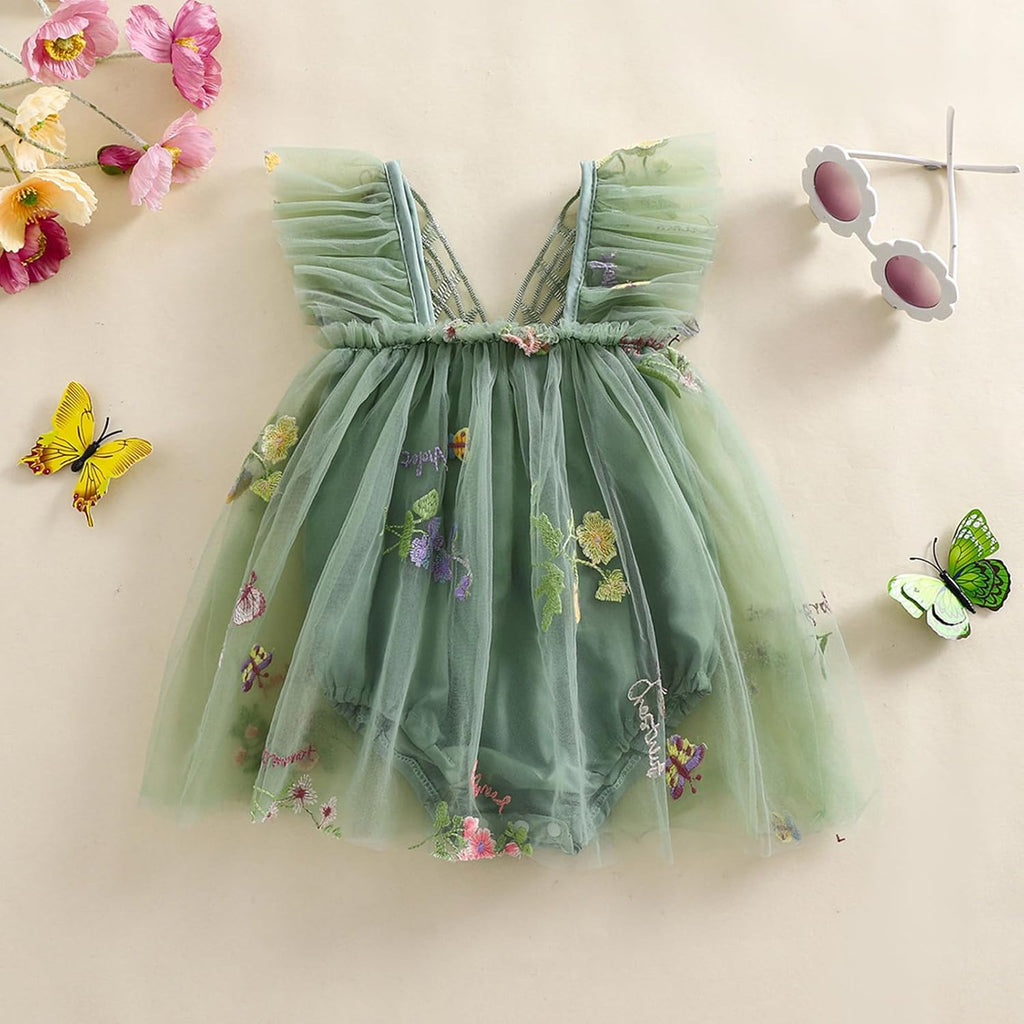 Baby Girl Halloween Costume - Butterfly Wing Mesh Flower