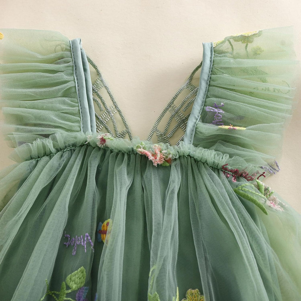 Baby Girl Halloween Costume - Butterfly Wing Mesh Flower