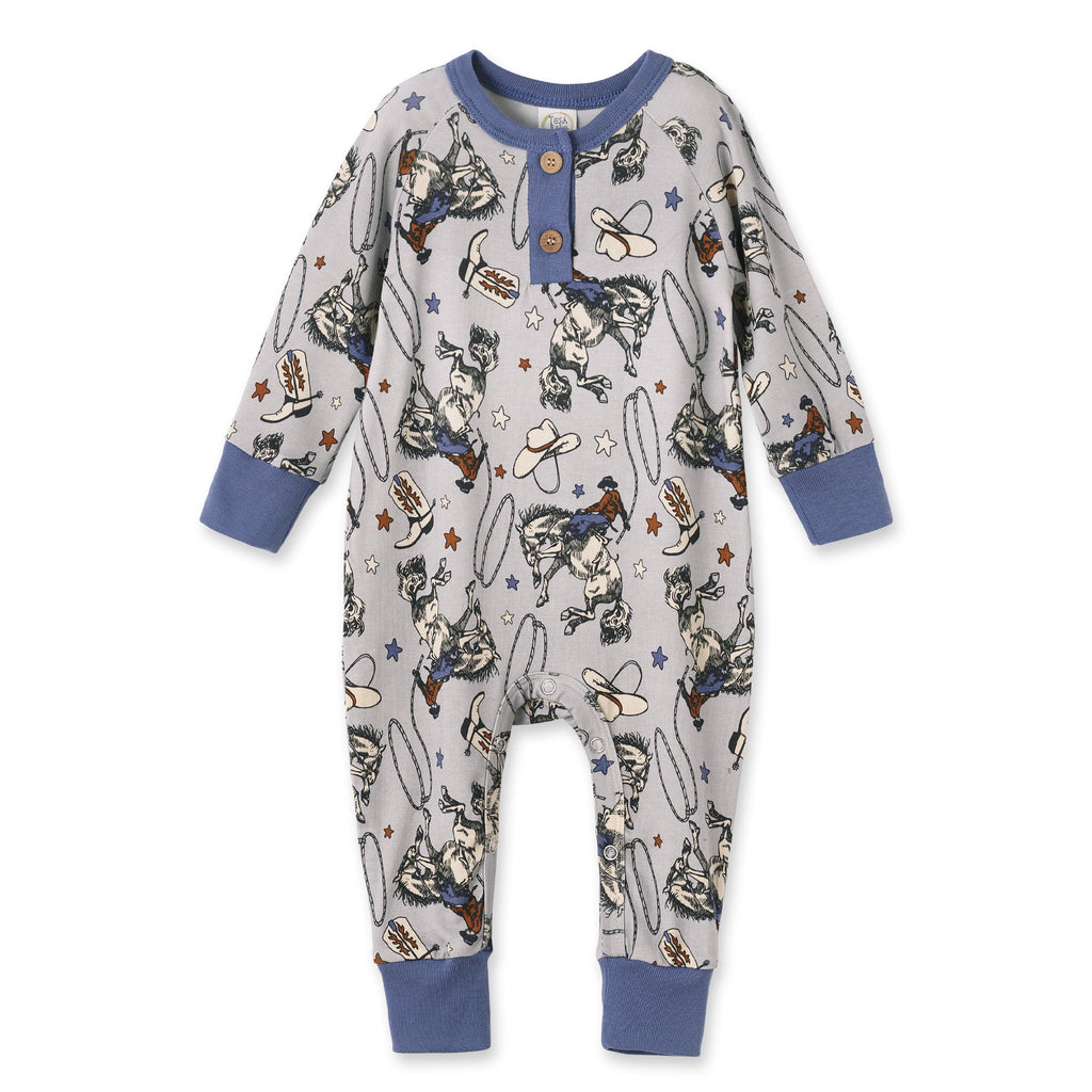 Western Cowboy Rodeo Henley Baby Romper