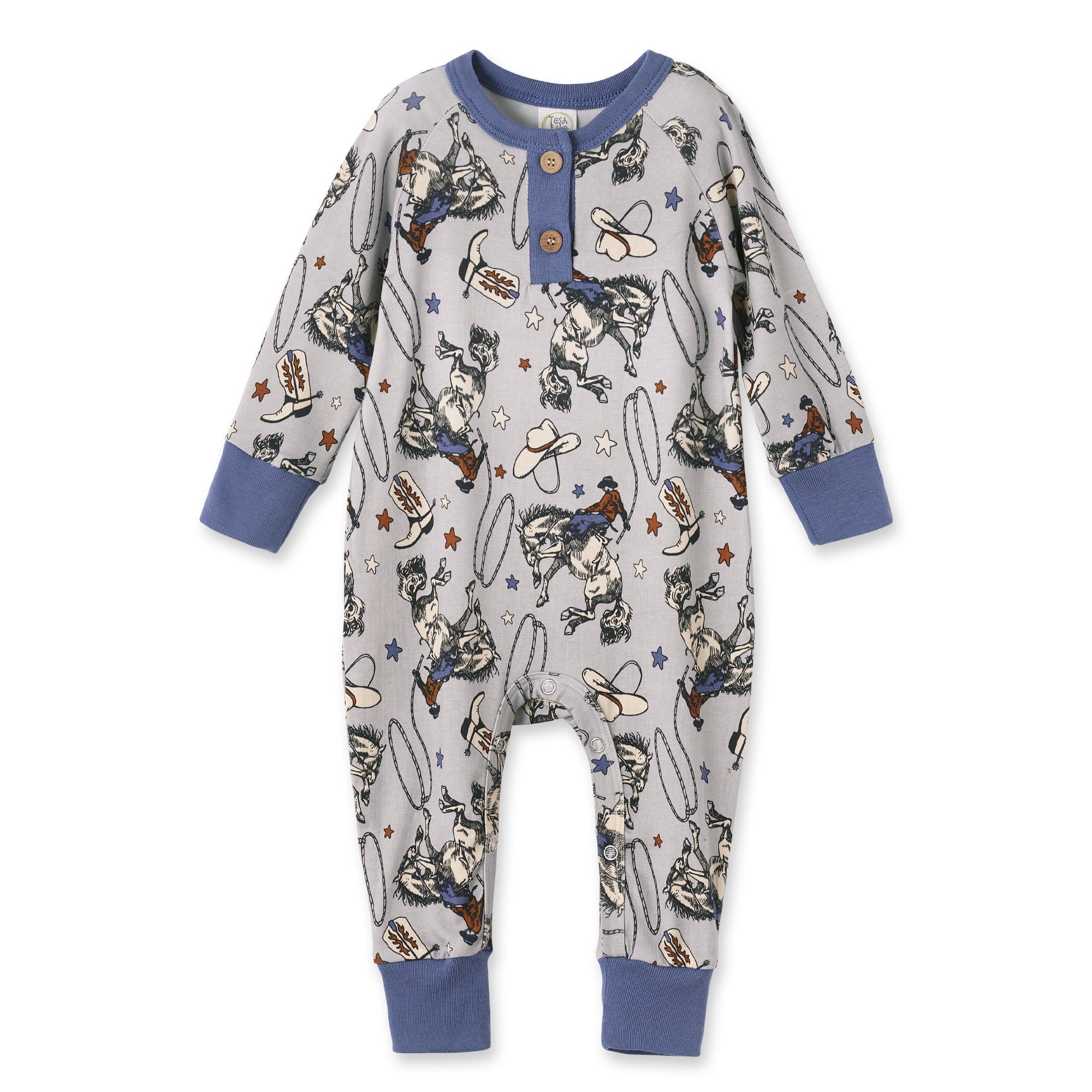 Western Cowboy Rodeo Henley Baby Romper