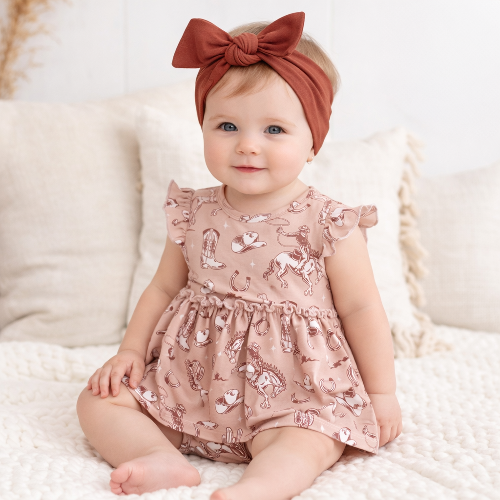Wild Wrangler/Pink Western Skirted Bodysuit
