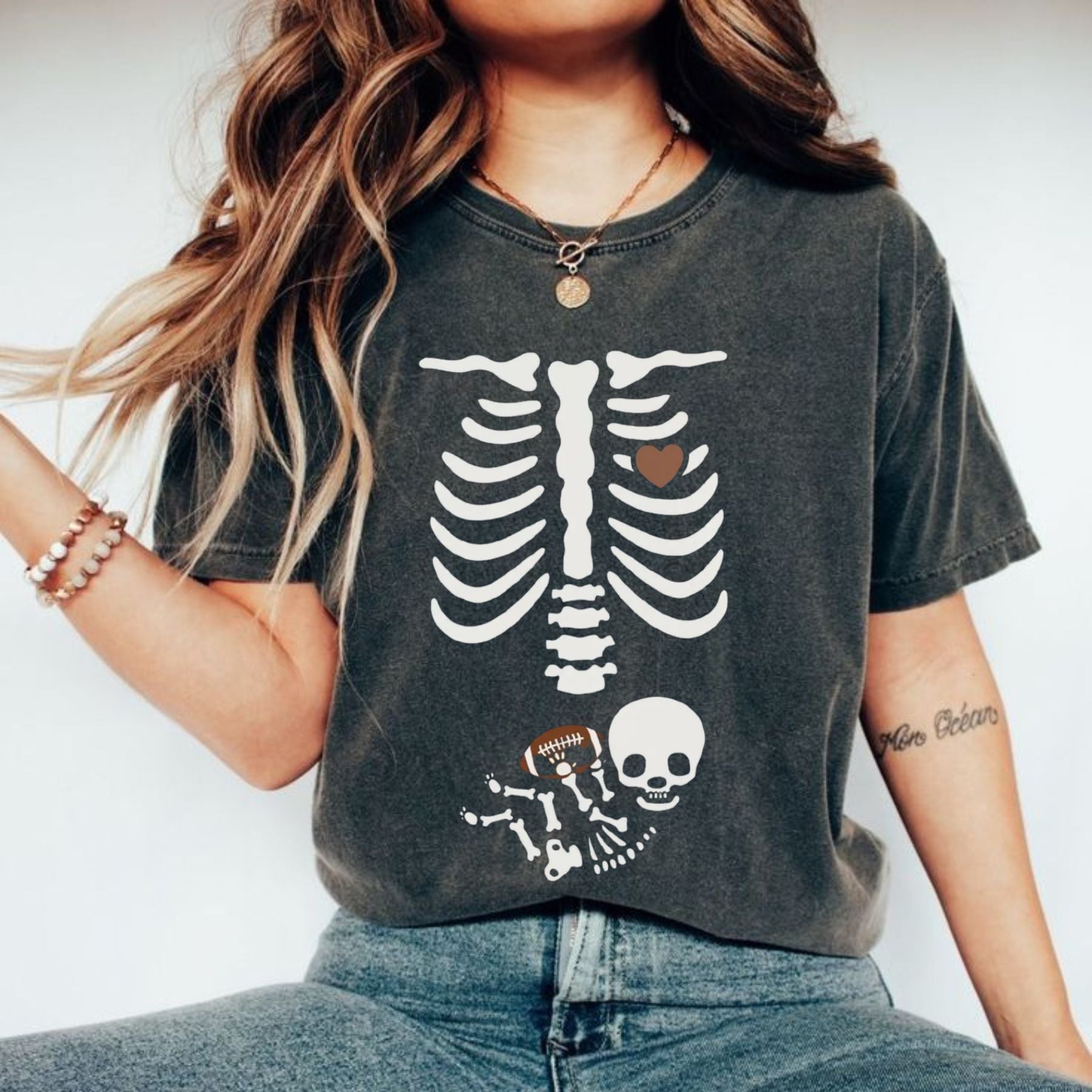 Skeleton Halloween Maternity T-Shirt