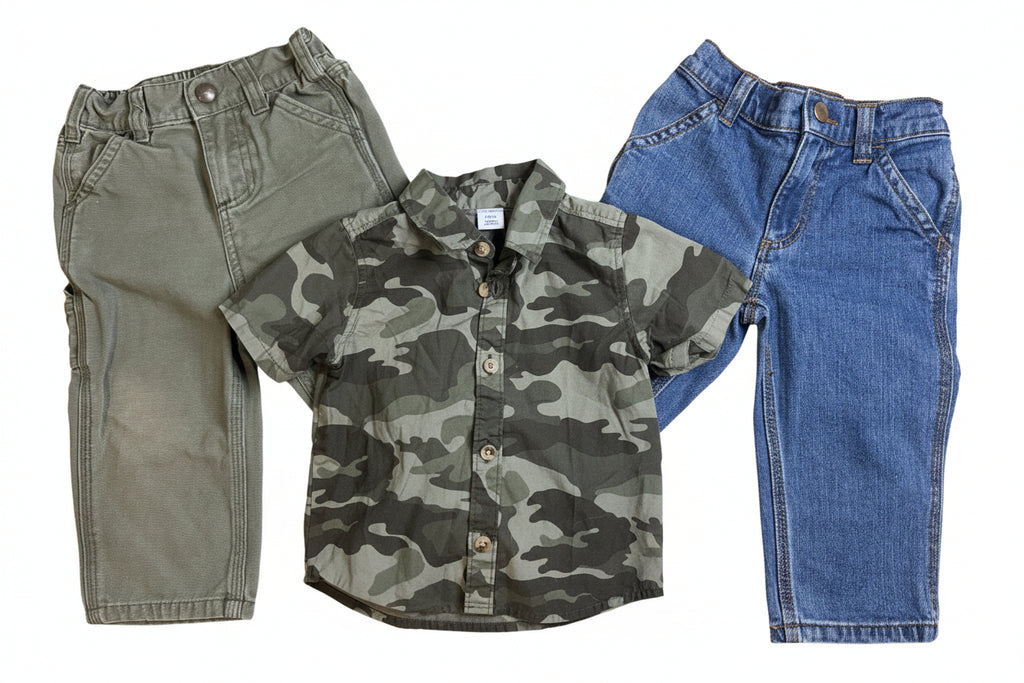 Preloved Baby Carhartt Pant Set with Camo Shirt