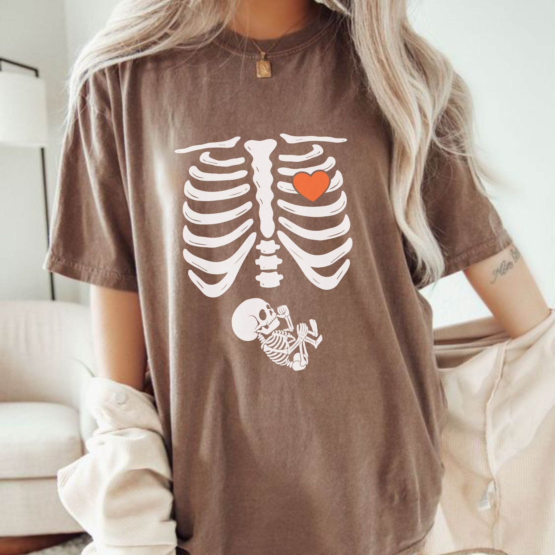 Skeleton Halloween Maternity T-Shirt
