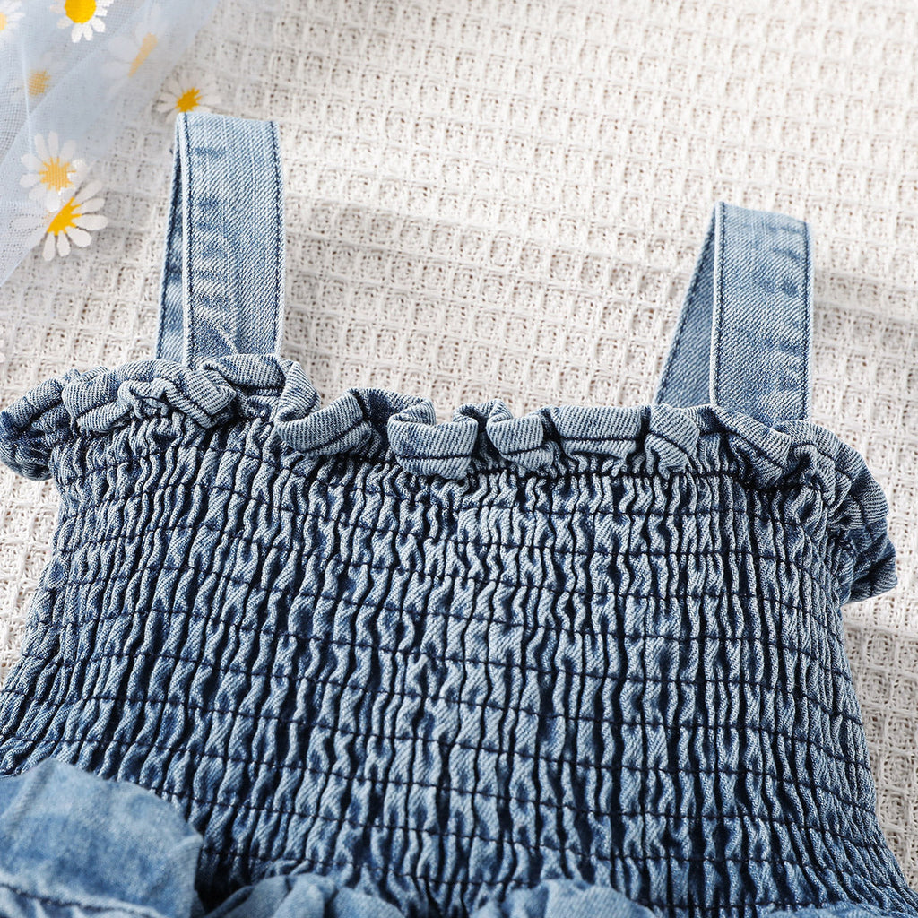 Country Denim Suspender Romper Dress