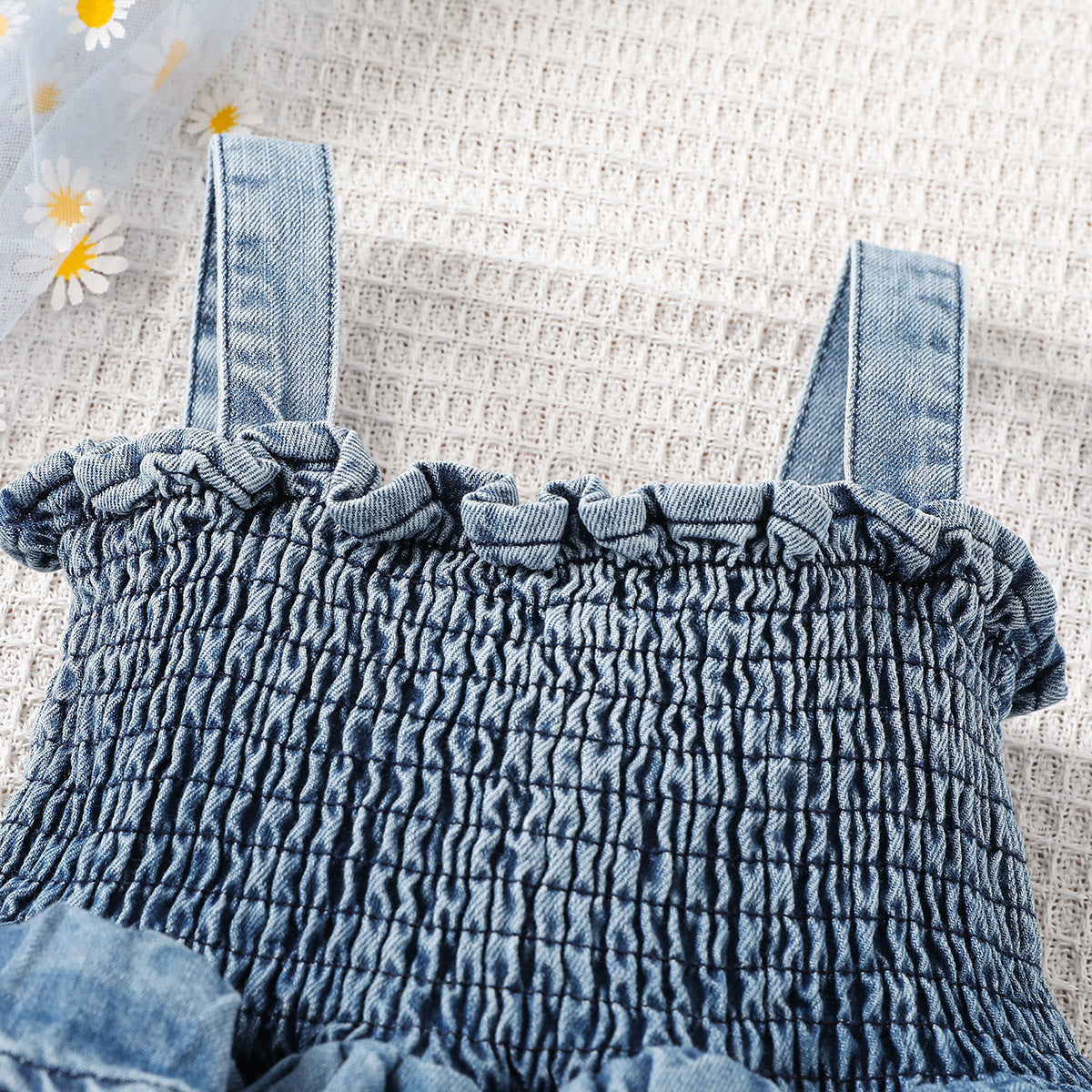 Country Denim Suspender Romper Dress