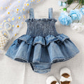 Country Denim Suspender Romper Dress